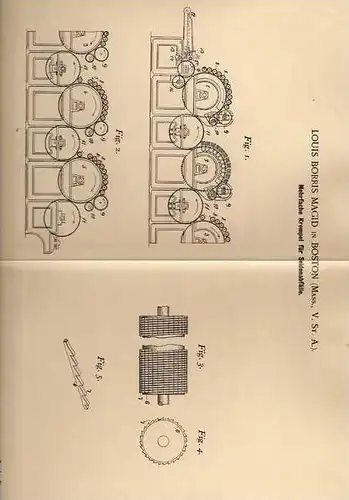Original Patentschrift - Seide , Seidenmaschine ,1899 , L. Borris in Boston !!!