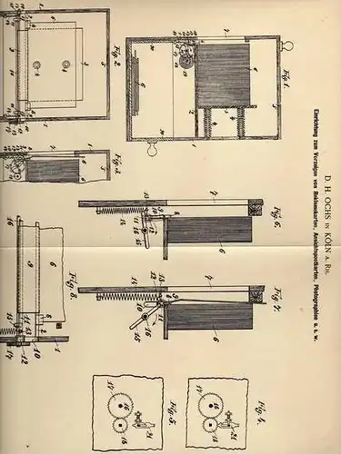 Original Patentschrift - D.H. Ochs in Köln a. Rhein ,1901 , Ansichtskarten Vorzeigeapparat , AK , Postkarte !!!