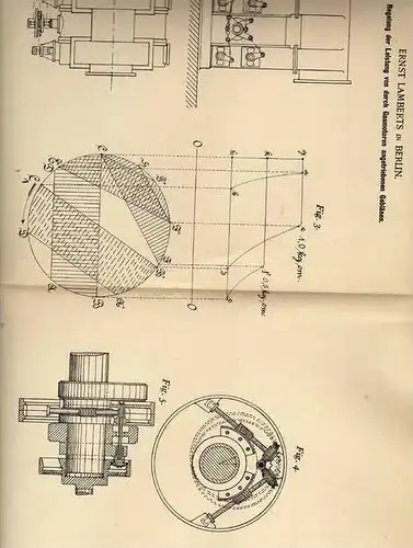 Original Patentschrift - E. Lamberts in Berlin , 1900 , Gasmotor für Gebläse , Motor !!!