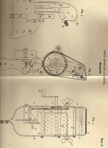 Original Patentschrift - Fritz Springer in Leipzig ,1900,  Masergeräth für Möbel  !!!
