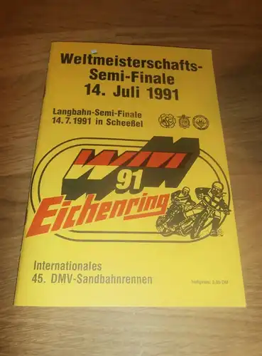 Langbahn WM Scheeßel , 14.07.1991 , Speedway , Programmheft / Programm / Rennprogramm , program !!!