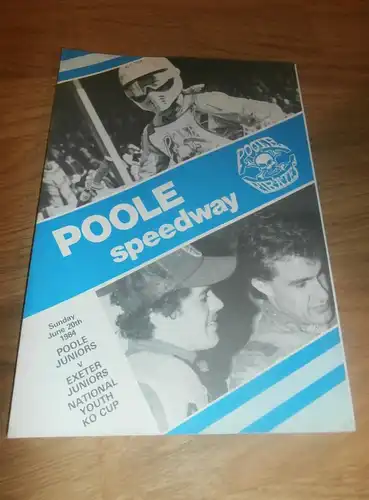 Speedway Poole , 20.06.1984 , Exeter , Programmheft / Programm / Rennprogramm , program !!!