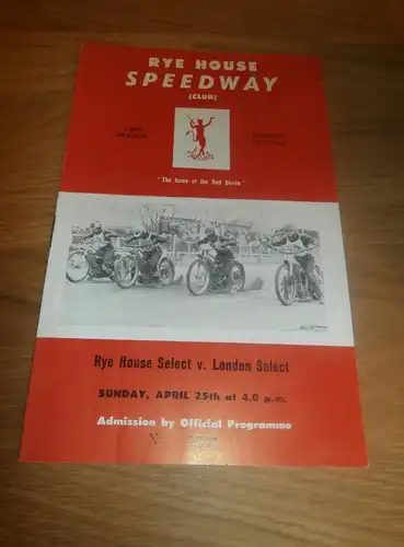 Speedway Rye House , 25.04.1965 , Programmheft / Programm / Rennprogramm , program !!!
