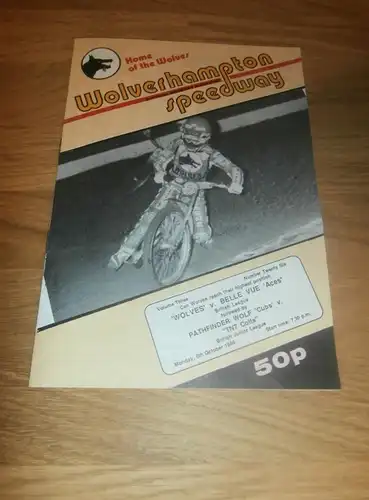 Speedway Wolverhampton , 6.10.1986 , Programmheft / Programm / Rennprogramm , program !!!