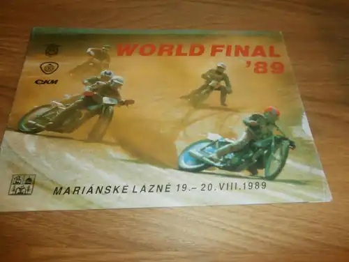 Langbahn WM Marienbad 20.8.1989 , Speedway , Marianske Lazne , Programmheft / Programm / Rennprogramm , program !!!