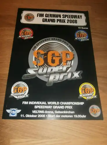 Speedway WM Gelsenkirchen 11.10.2008 , Programmheft / Programm / Rennprogramm , program !!!