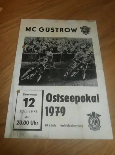 Speedway Güstrow 12.07.1979 , Ostseepokal , Programmheft / Programm / Rennprogramm , program !!!