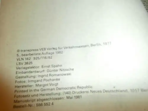 KFZ Elektrik , 1981 , Wartburg , Barkas , DDR , Oldtimer Buch !!!