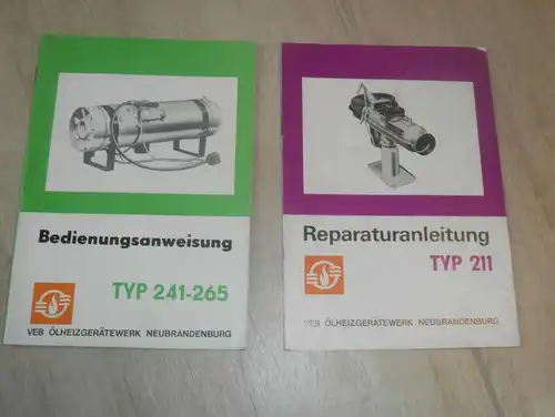 2 Anleitungen , VEB Ölheizgerätewerk Neubrandenburg , Heizung , Sirokko !!!
