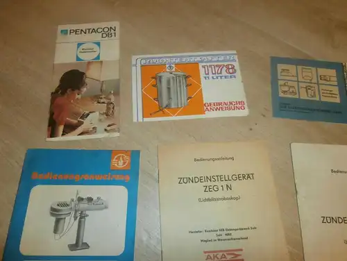 Konvolut Anleitungen , DDR Geräte / Maschinen , VEB , AKA , FIMAG , VEM , Suhl , Neubrandenburg , Madix , Pentacon !!!