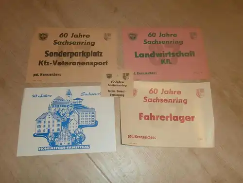 Sachsenring , 5 Karten , Organisation , Rennsport , ADMV , Hohenstein-Ernstthal !!!
