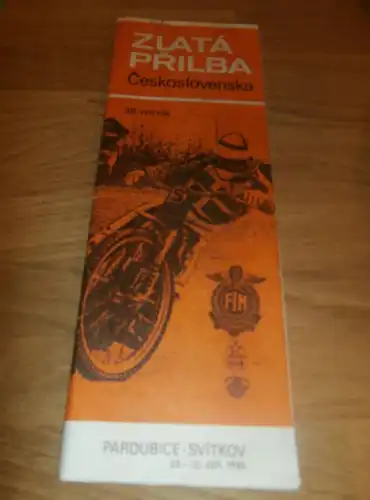 Speedway Pardubice 1986 , Zlata Prilba , Programmheft / Programm / Rennprogramm , program !!!