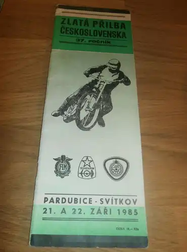 Speedway Pardubice 1985 , Zlata Prilba , Programmheft / Programm / Rennprogramm , program !!!