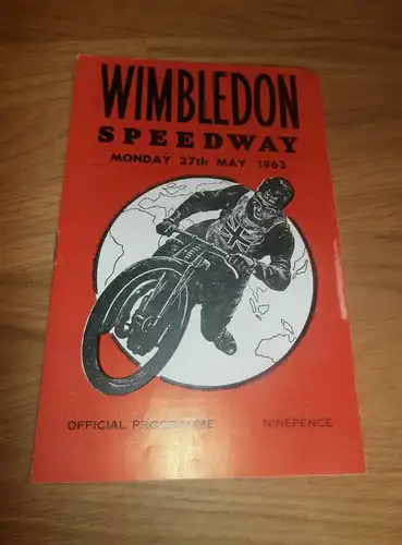 Speedway Wimbledon , 27.5.1963 , Programmheft / Programm / Rennprogramm , program !!!