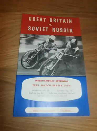 Speedway Wimbledon 5.7.1965 , Great Britain vs. Russia , Programmheft / Programm / Rennprogramm , program !!!