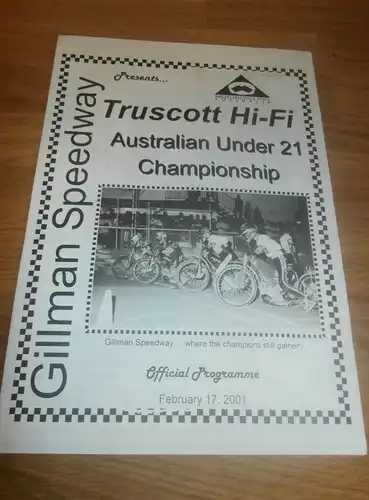 Speedway Gillmann / Australia , 17.02.2001 , Championship , Programmheft / Programm / Rennprogramm , program !!!