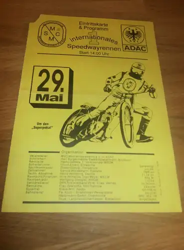 Speedway Moorwinkelsdamm , 29.5.1994 , Superpokal , Programmheft / Programm / Rennprogramm , program !!!