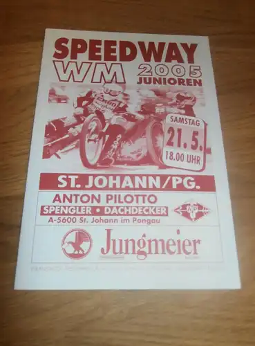 Speedway WM St. Johann , 21.5.2005 , Programmheft / Programm / Rennprogramm , program !!!
