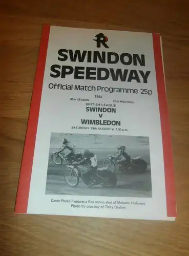 Speedway Swindon , 13.8.1983 , Wimbledon , Programmheft / Programm / Rennprogramm , program !!!
