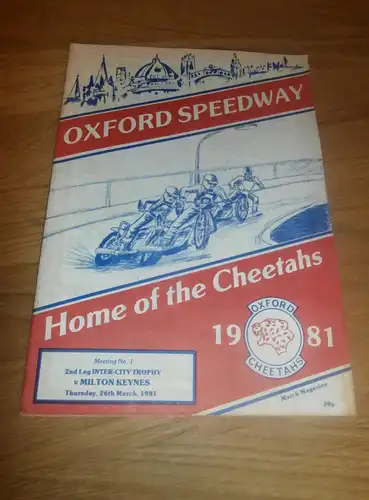 Speedway Oxford 26.3.1981 , Programmheft / Programm / Rennprogramm , program !!!