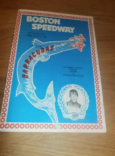 Speedway Boston 1.7.1984 , Scunthorpe , Programmheft / Programm / Rennprogramm , program !!!