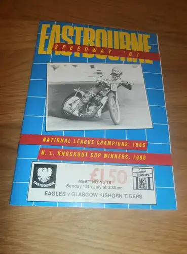 Speedway Eastbourne 12.7.1987, Programmheft / Programm / Rennprogramm , program !!!