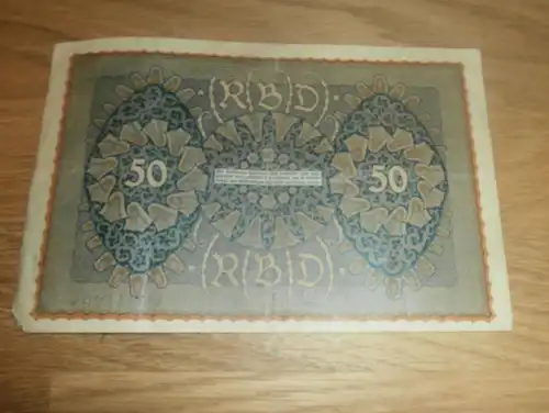 Reichsbanknote Fünfzig Mark 1919 , Banknote 50 Mark , Reihe 1 !!!