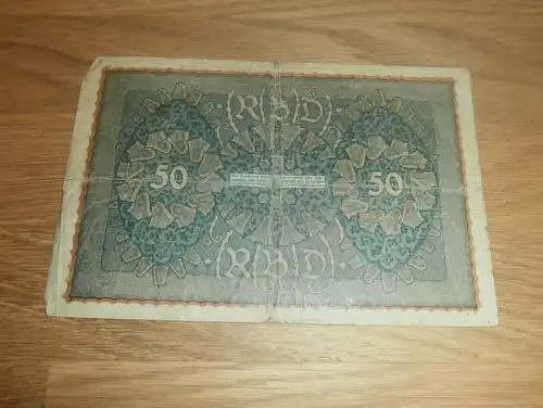 Reichsbanknote Fünfzig Mark 1919 , Banknote 50 Mark , Reihe 2 !!!