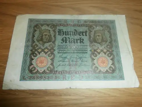 Reichsbanknote Hundert Mark Berlin 1920 Reichsbankdirektorium !!!