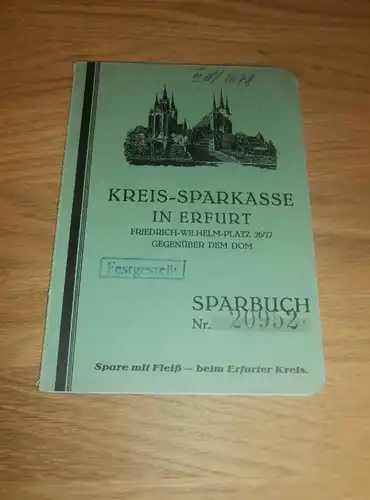 altes Sparbuch Erfurt , 1931 - 1944 , Auguste Haase , geb. Jaucher , Rudolfstrasse , Sparkasse , Bank !!!