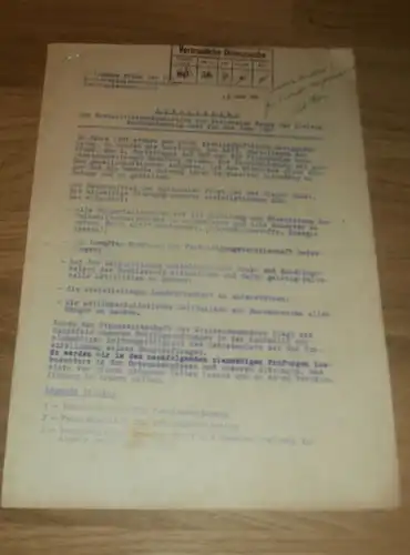 vertrauliches Dokument Erich Mielke ,mit Autograph , Nationale Front der DDR , Neubrandenburg 1981 ,8 Seiten , SED Stasi