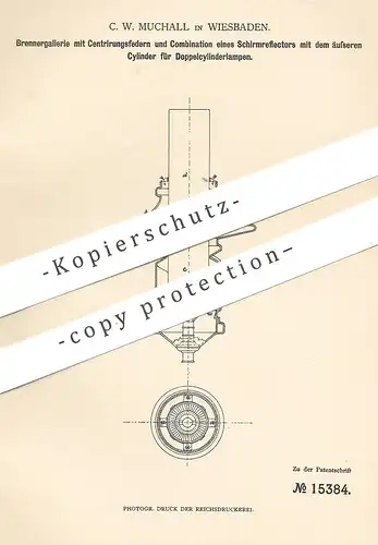 original Patent - C. W. Muchall , Wiesbaden  1880 , Brennergalerie | Brenner , Gasbrenner , Gas , Lampe , Lampen , Licht