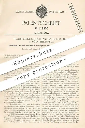 original Patent - Helios Elektrizitäts- AG , Köln / Ehrenfeld , 1897 , Wechselstrom - Gleichstrom System für Straßenbahn