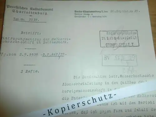 Molkerei Schönermark , 1929 , Quillow , Brandenburg , preußisches Kulturbauamt !!!