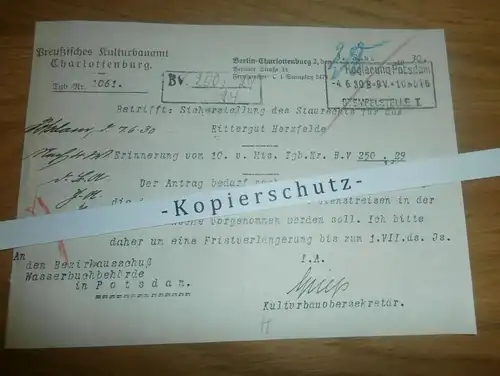 Rittergut Herzfelde  , 1930 , Templin , preußisches Kulturbauamt , Regierung !!!