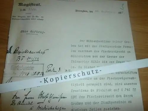 Mühlenbesitzer Grabow in Thiesorter Mühle  , 1923 , Groß Sperrenwalde  , Fischerei , Prenzlau !!!