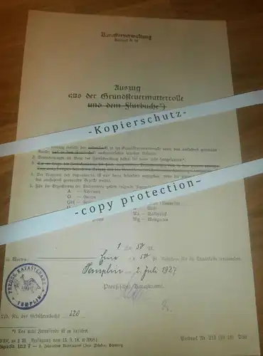 preußisches Katasteramt Templin  , 1927 ,  Gut Vietmanndorf , Schorfheide !!!