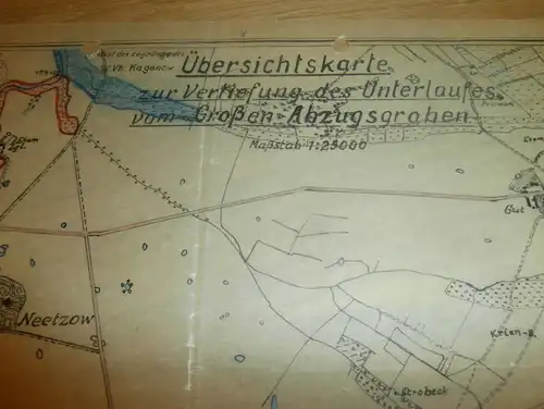 Karte Neetzow , 1941 , Liepen , Steinmocker , Krien , Padderow , Peene !!