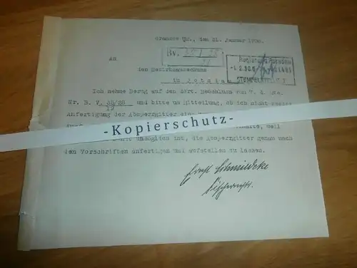 Fischer Schmiedeke in Gramzow , 1930 , Kr. Angermünde , Regierung Potsdam  !!!