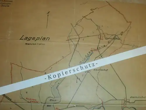 Lageplan, Graf von Schwerin in Wolfshagen 1919 , Gneisenau , Hetzdorf , Prenzlau , Ottenhagen , Amalienhof , Lemmersdorf