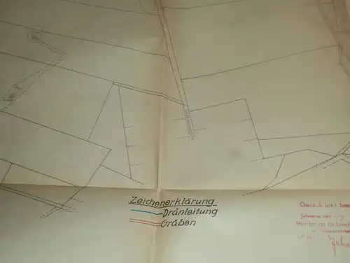 große Karte , Wasserverband Prillwitz , 1952 , Gemarkung Wendfeld , Neustrelitz , ca. 940x590mm , Mecklenburg !!!