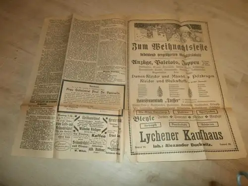 Lychener Zeitung , 1927 , Dr. Pannwitz , Lychen ,  Kaufhaus, Fürstenberg , Reklame / Werbung !!!