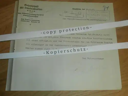 Gesellschaft für Landeskultur GmbH in Knehden b. Templin , 1927 , Regierung Potsdam , Uckermark !!!