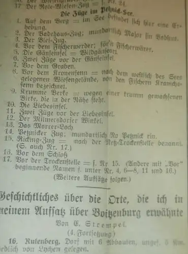 Unsere Heimat , 1926 , Orts- und Flurnamen des Kreises Templin , Geschichte Boitzenburg !!!