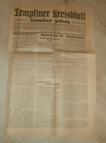 Templiner Kreisblatt , 1926 , Templin , Zehdenick , Reklame / Werbung !!!