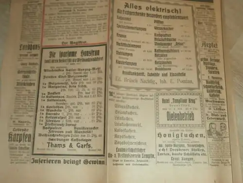 Templiner Kreisblatt , 1926 , Templin , Zehdenick , Reklame / Werbung !!!