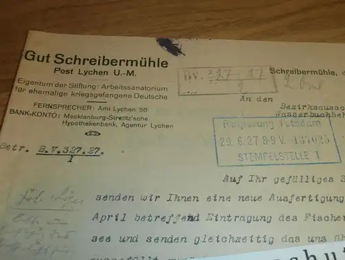 Arbeitssanatorium für kriegsgefangene Deutsche ,1927 , Gut Schreibermühle , Thomsdorf / Funkenhagen , Boitzenburg Lychen