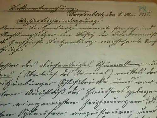 Hardenbeck b. Boitzenburg , 1925 , altes Dokument vom Gemeindevorsteher , Templin , Lychen , Mecklenburg !!!