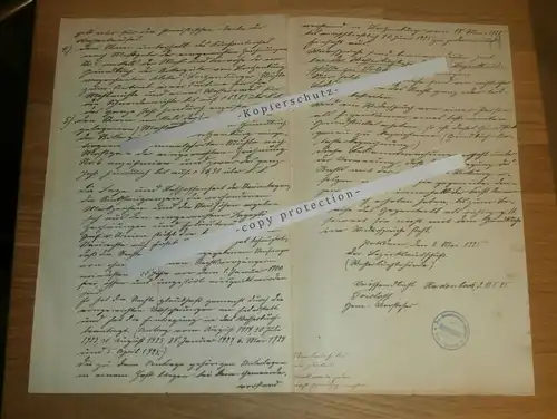 Hardenbeck b. Boitzenburg , 1925 , altes Dokument vom Gemeindevorsteher , Templin , Lychen , Mecklenburg !!!