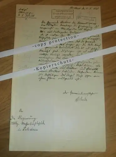 altes Dokument , Storkow , 1930 , Regierung Potsdam , Brandenburg !!!